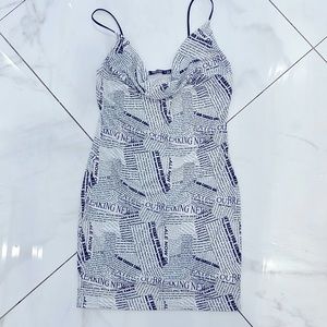 Nasty gal newspaper mini dress Carrie Bradshaw